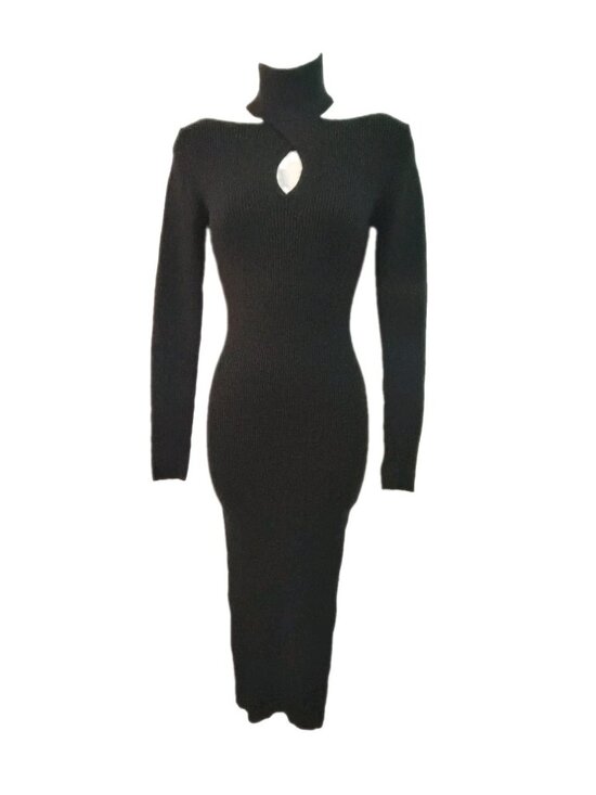 Sofia By Sofía Vergara Dresses & Skirts - Sofia by Sofia Vergara Women’s XS Black Ribbed Keyhole Midi Dress